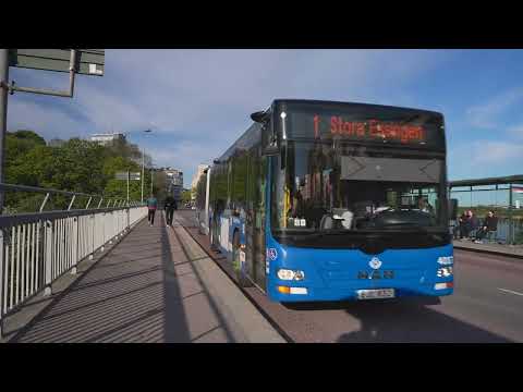 Suécia, Estocolmo, ônibus 1 viagem de Lilla Essingen para Flottbrovägen