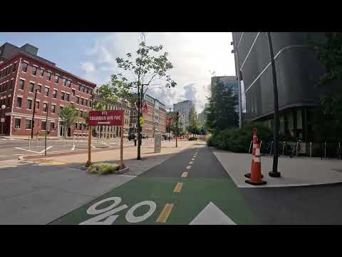 Boston Massachusetts - Northeastern University - Bike Ride Lane to Ruggles