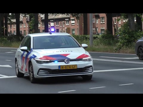 P1 Politie Volkswagen Golf met spoed in Tilburg