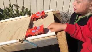 preview picture of video 'Our little DIY Lego vehicle racing ramp'