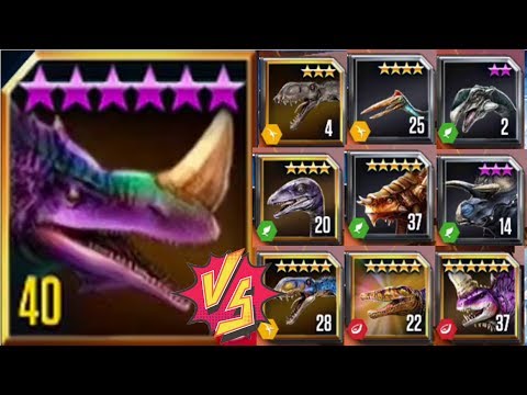 One Priotrodon VS Nine Dinos - Jurassic World The Game