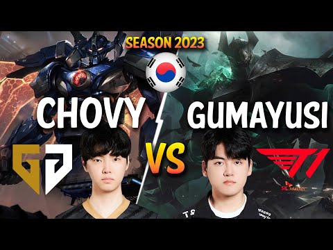 GEN Chovy vs T1 Gumayusi - Chovy AATROX vs Gumayusi MORDEKAISER Top - Patch 13.24 KR Ranked