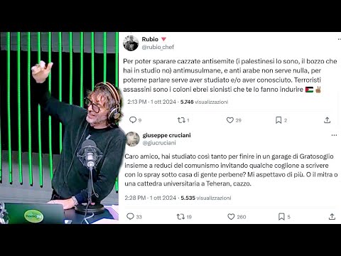 Cruciani e Rubio: botta e risposta su X - La Zanzara 2.10.2024