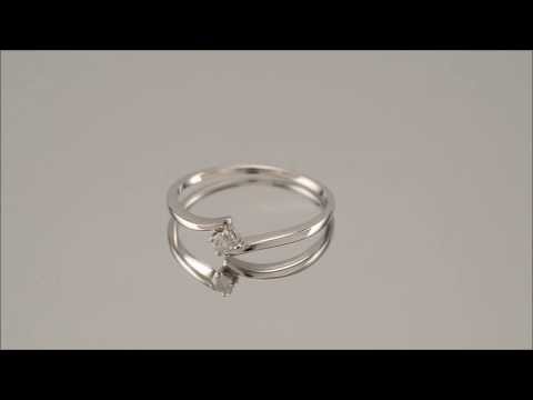 9ct White Gold 7pt Diamond Crossover Ring - D7145