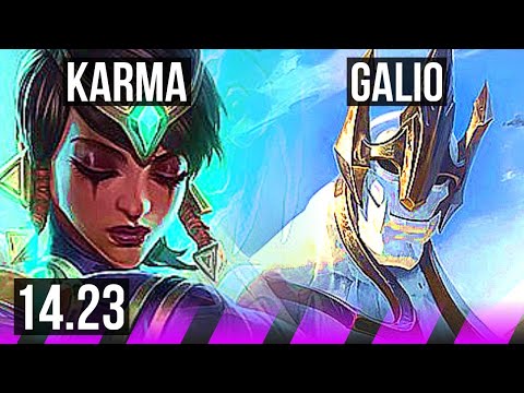 KARMA & Ezreal vs GALIO & Miss Fortune (SUP) | KR Master | 14.23