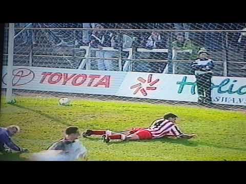 Alan Davies scoring for Swansea City v Stoke City at the vetch 19th October 91, league division 3.