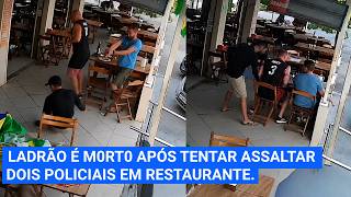 Dois policiais reagem a roubo dentro de estabelecimento e assaltante acaba mo0rt0.