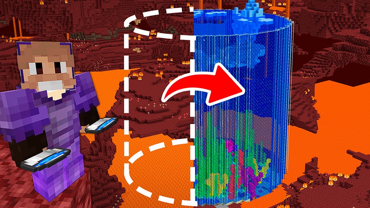 EU CRIEI UM AQUÁRIO DENTRO DO NETHER