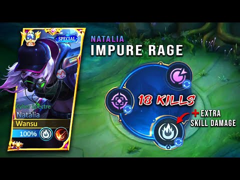 NEW NATALIAPHOBIA WITH IMPURE RAGE EMBLEM FOR EXTRA SKILL DAMAGE!! 🔥🔥 | Mobile Legends