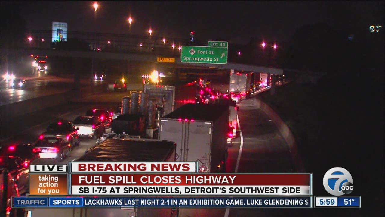 Fuel spill closes southbound I-75