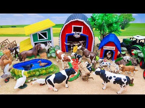 Let's make a Farmyard | Fun Barnyard Farm Animals and Horse, Cow Figurines | Barn Playset Toys