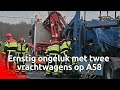 Vrachtwagens botsen op A58 bij Ulvenhout