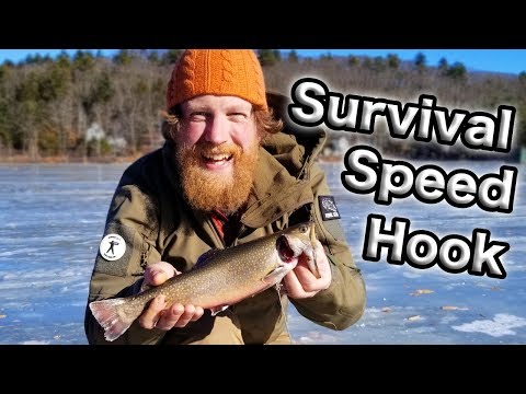 Ice Fishing With The Military Speedhook Survival Trapping Kit (87 days ep. 21) Video