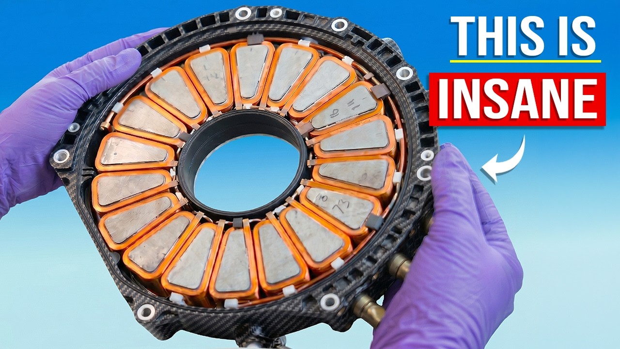 YASA in-wheel motor system with planetary gearbox mounted on a test rig at Drive System Design's facility showing the motor and bearing hub assembly