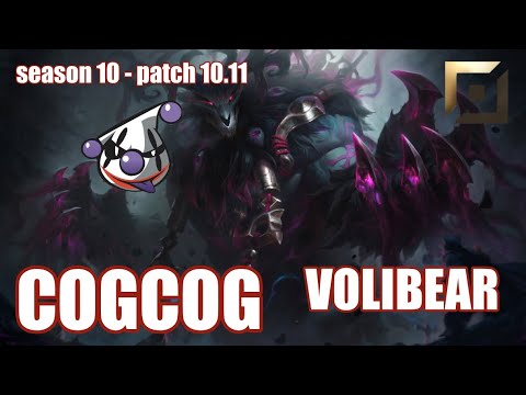 【韓国サーバー/D2】RJ COGCOG ボリベア(Volibear) VS ジャックス(Jax) TOP - Patch10.11 KR Ranked【LoL】