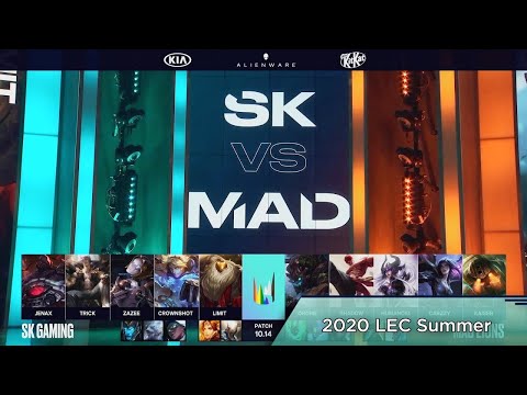 2020 LEC Summer W6D2 | SK (Crownshot Ezreal) VS MAD (Carzzy Kai'sa) Highlights  |