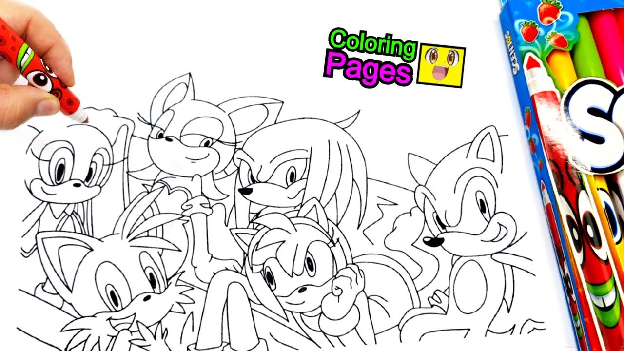 Sonic Team - Coloring Pages NEW Sonic 3Tails,Knuckles,Amy Rose,Rouge the Bat  ! Tobu - Candyland