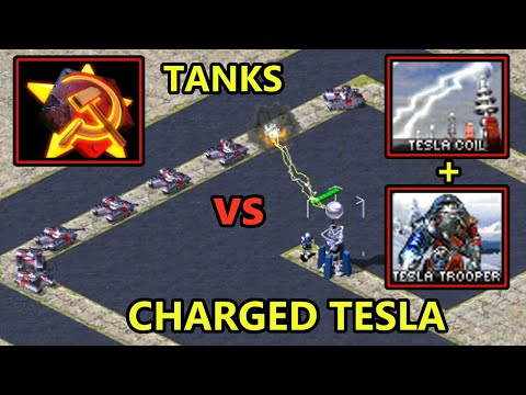 Tesla Coil TD vs Tanks - Red Alert 2