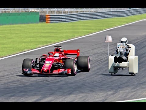 Ferrari F1 2018 vs Sofa Car - Monza