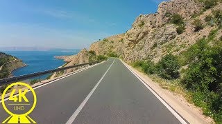 [4K 60fps] Scenic Drive with Panoramic Sea Views - Croatia Scenic Byway