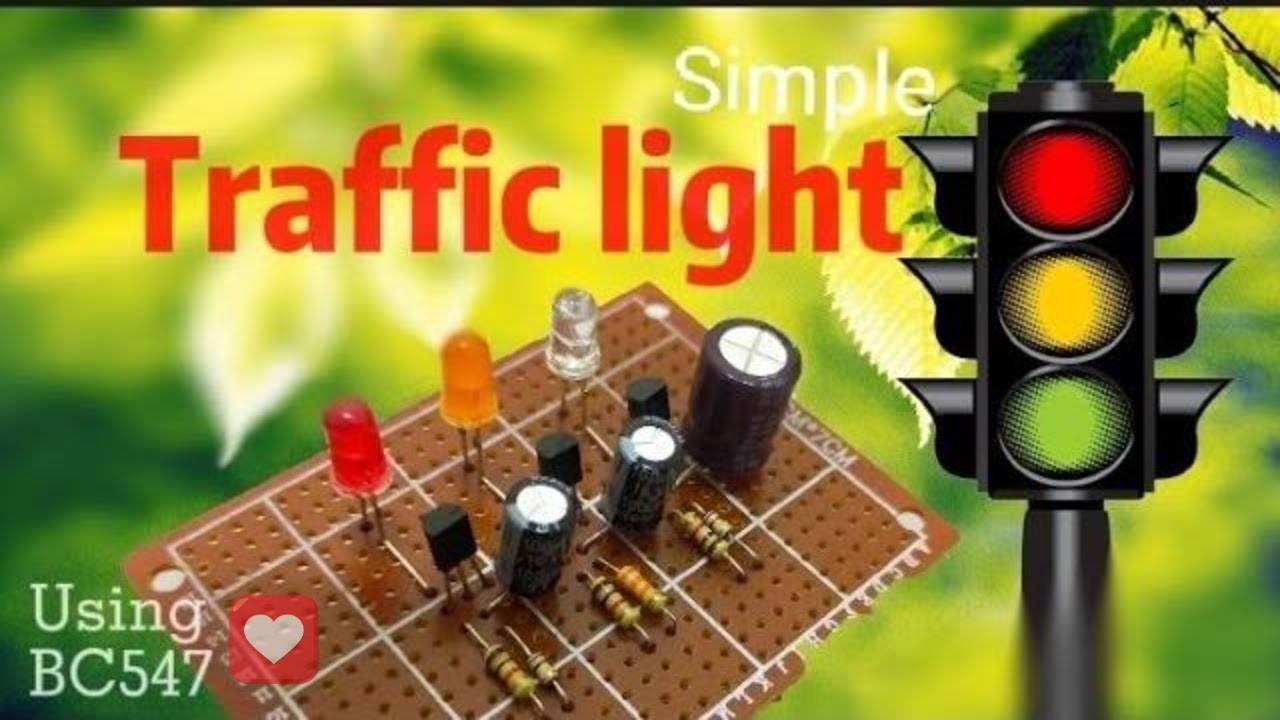 Simple Traffic light using BC547 transistor.