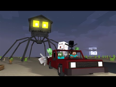 Monster School : HOUSE HEAD ATTACK - Minecraft Animation