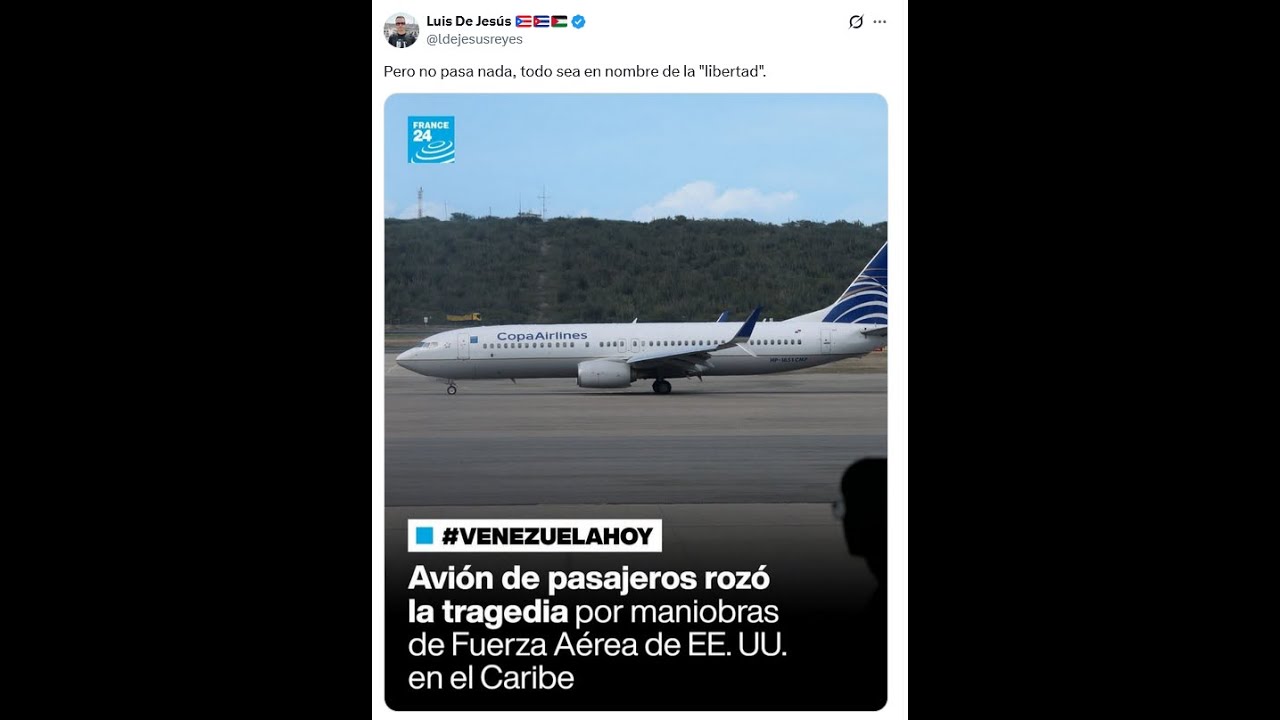 "Daños colaterales": avión militar de EEUU casi provoca choque con vuelo de pasajeros en el Caribe