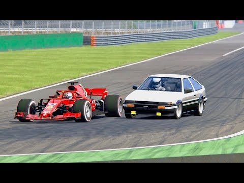 Ferrari F1 2018 vs Toyota AE86 F1 Engine - Monza
