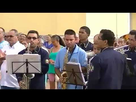Hasteamento da bandeira da padroeira de Boa Viagem Ceará pela Banda Municipal de Boa Viagem Ceará.