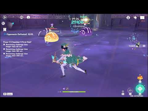 C0 Venti 1-minute solo clear Spiral Abyss Floor 11-1 (Genshin Impact)