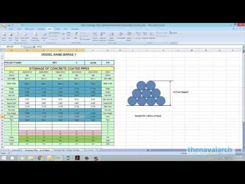 Pipe Stowage Plan Spreadsheet (www.thenavalarch.com)
