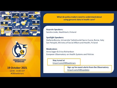 What do policy makers need to understand about using genomic data in health care?