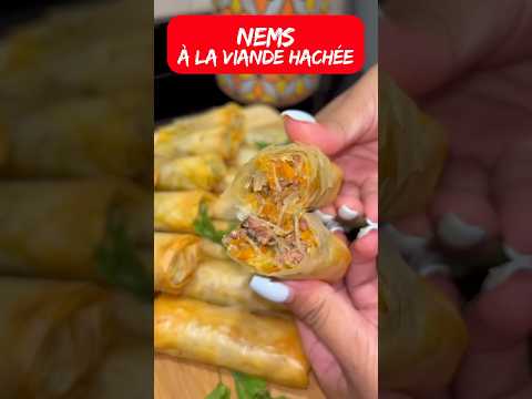 Nems à la viande hachée croustillants au four 🥩 #recettefacile #nems #healthyfood #faitmaison