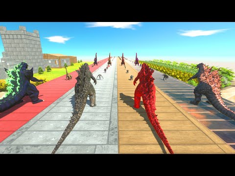 Godzilla Fire; Super Godzilla; Gojira And Space Godzilla Death Run - Animal Revolt Battle Simulator