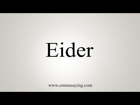 How To Say Eider