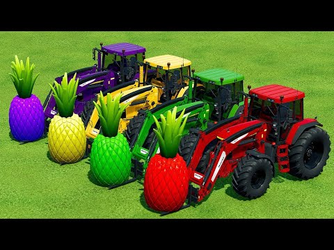 LOAD & TRANSPORT GIANT COLORED PINEAPPLE WITH JOHN DEERE TRACTOR -