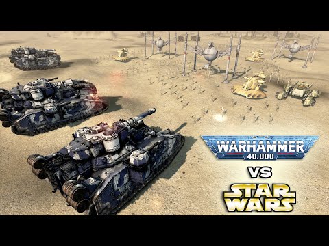 WARHAMMER 40K vs STAR WARS: Death Korps of Krieg vs CIS Battle Droids - Men of War: Assault Squad 2
