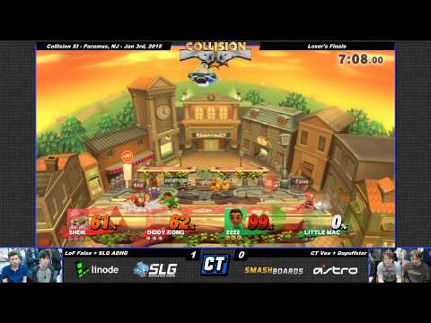 Smash Wii U Tournament - CT Vex + Dapuffster vs LoF False + SLG ADHD - Losers Finals - Collision XI