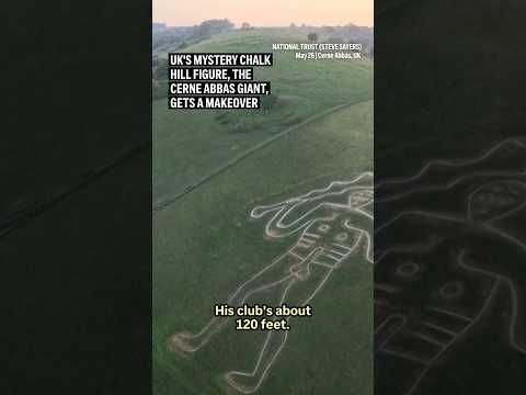 Video Thumbnail: UK's mystery chalk hill figure, the Cerne Abbas Giant, gets a makeover