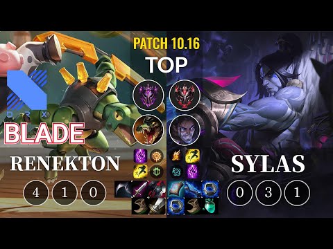 DRX Blade Renekton vs Sylas Top - KR Patch 10.16