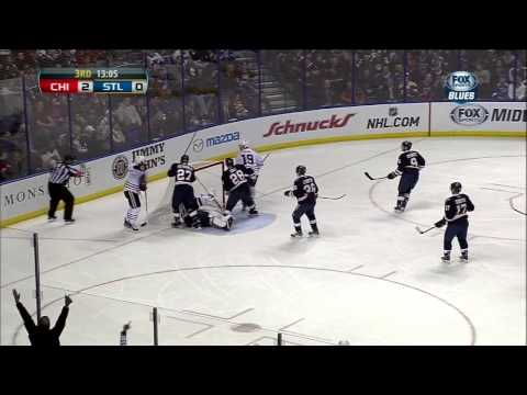 Andrew Shaw goal 2-0 Feb 28 2013 Chicago Blackhawks vs St. Louis Blues NHL Hockey