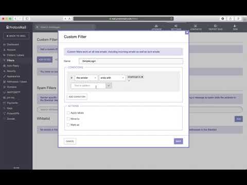 How to set up filter in Proton Mail