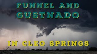 preview picture of video 'Cleo Springs Funnel and Potential Gustnado, Oklahoma. A possible close encounter??'