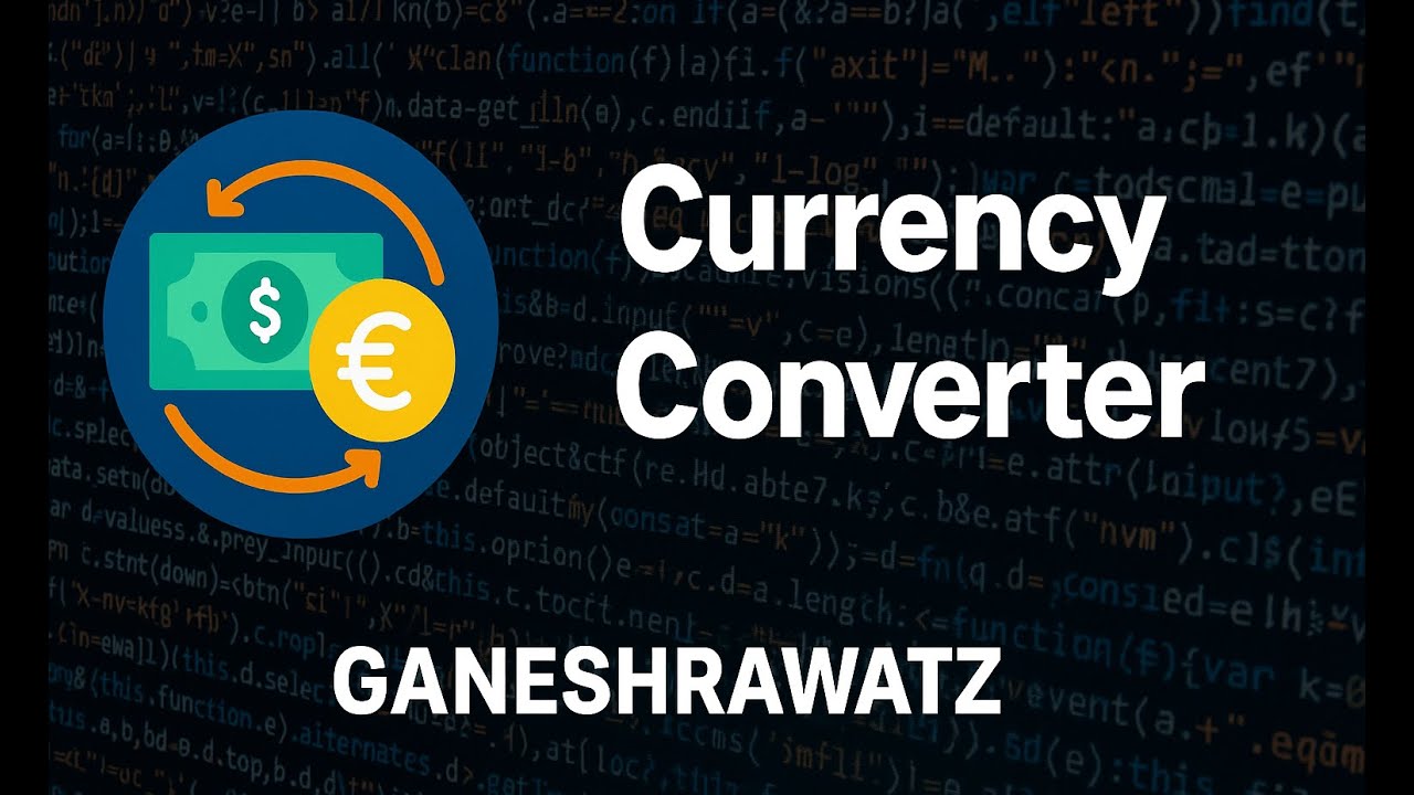Currency Converter | Python Beginner Project | GANESHRAWATZ #pythonprojects #currencyconverter