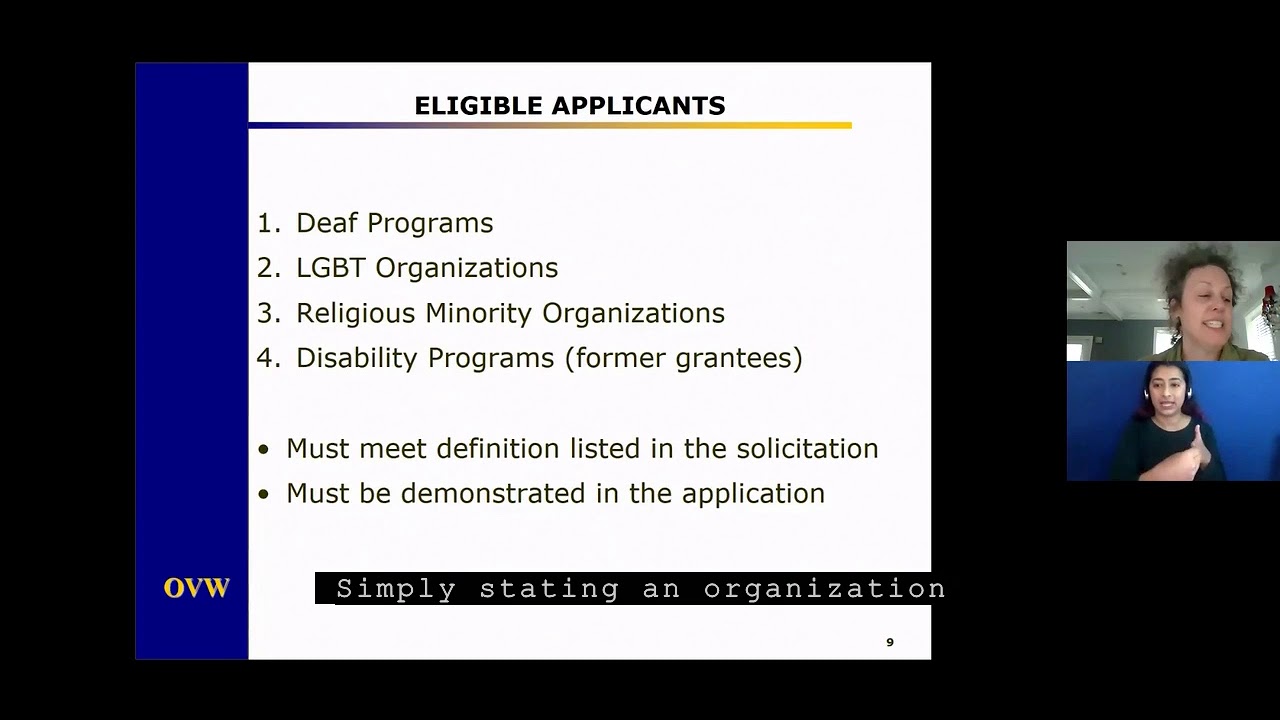 OVW FY2021 Underserved Program Pre-application Information Session