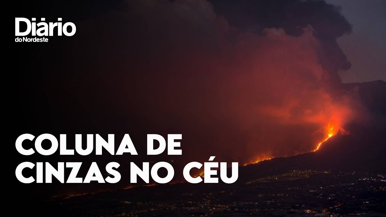 Imagem da notícia: VÍDEO: Grande coluna de cinzas é expelida de cratera do vulcão Cumbre Vieja em La Palma