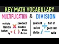 Math Vocabulary Words For Multiplication And Division