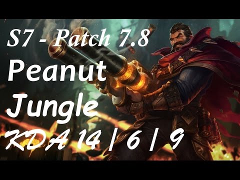 S7 Peanut - Graves vs Elise - Jungle KDA 14 / 6 / 9 -- patch 7.8