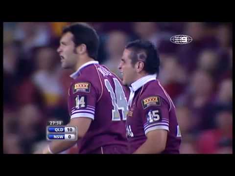 State of Origin. Carl Webb batters Luke Bailey and NSW.