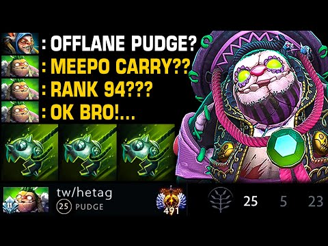 🔥 Rank 94 Meepo Carry??? Ok Bro!... 🔥 Pos 3 Pudge Epic 96.69% Accurate Hooks | Pudge Official